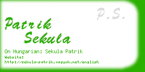 patrik sekula business card